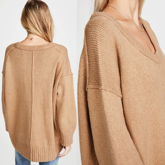 NEW Free People Brookside Tunic Sweater Camel $128 - Picture 10 of 10